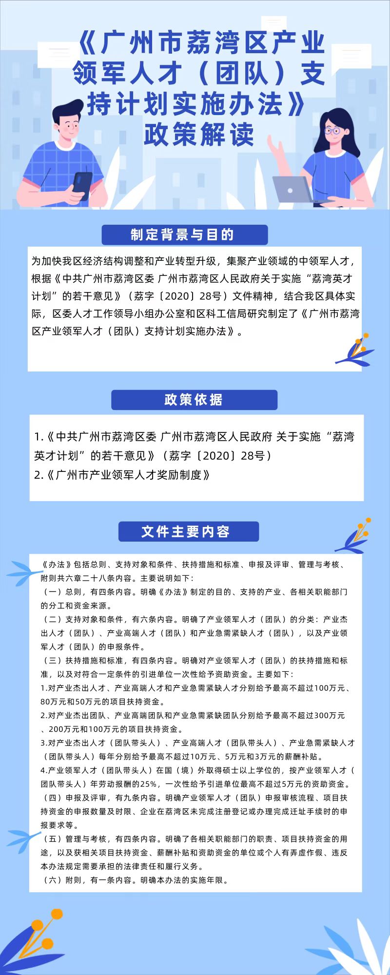 圖文版-《廣州市荔灣區(qū)產(chǎn)業(yè)領軍人才（團隊）支持計劃實施辦法》.jpg