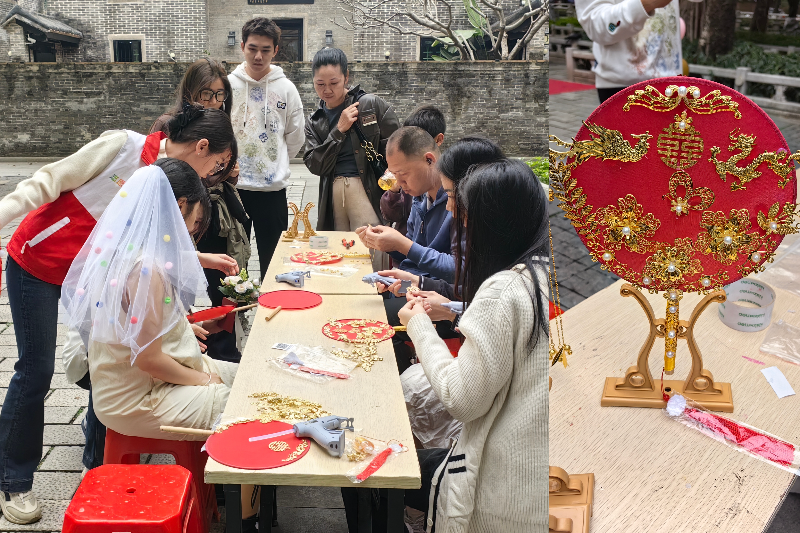 （圖：活動現場設置了婚扇制作攤位深受新人們喜愛。）.jpg